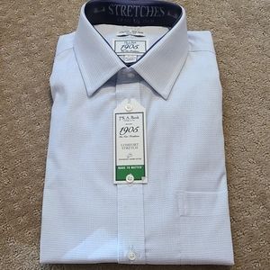 1905 Stretch Slim Fit Cotton White/Gray Non-iron.